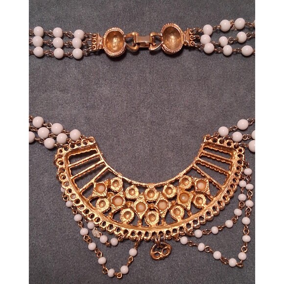 Vintage Moghul Ottoman Festoon Necklace 3 Strand - Picture 6 of 6